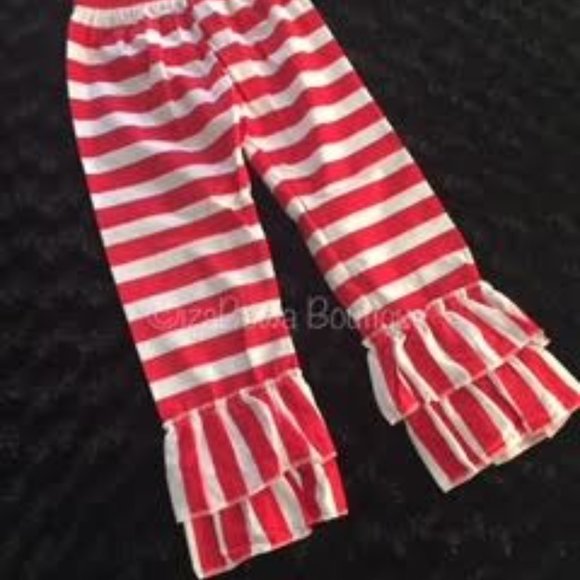 Beauty in Red & White Stripe Pant Set  1221S - Picture 2 of 2
